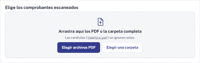 Zona para arrastrar los PDF